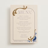 "Gilded" - Menus in Cerulean by GeekInk Design - Front