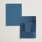 "denim patchwork" - Menus in Seaside by Carrie Moradi - Back of Card Options