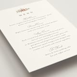 "Foliage Crest" - Menus in Mulberry by Everett Paper Goods - Detail