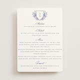 "watercolor flowers crest" - Menus in Dusty Blue by Cass Loh - Front