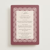 "Chantilly" - Menus in Mauve by Erica Krystek - Front