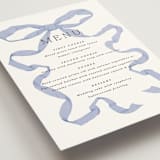 "Antique Ribbon" - Menus in Bluebell by Olivia Kanaley Inman - Detail