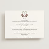 "Romantic Florals" - Menus in Peony by Susan Moyal - Front