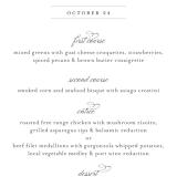 "Classical" - Menus in Taupe by Jessica Williams - Detail