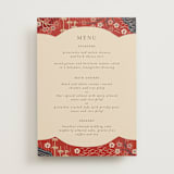"Japanese Textile" - Menus in Rose by Jennifer Holbrook - Front