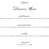 "Charming Go Lightly" - Menus in Crisp Black by danielleb - Detail
