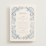 "Porcelain" - Menus in Delft Blue by Ashley DeMeyere - Front