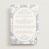 "Coastal Toile" - Menus in Periwinkle by Jenna Holcomb - Front