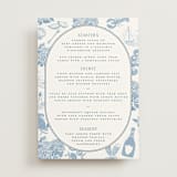 "Coastal Toile" - Menus in Sea by Jenna Holcomb - Front