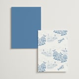 "Coastal Toile" - Menus in Sea by Jenna Holcomb - Back of Card Options