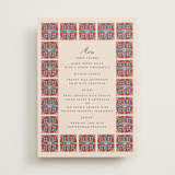 "Block Print Tile" - Menus in Terracotta by Katharine Watson - Front