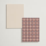"Block Print Tile" - Menus in Terracotta by Katharine Watson - Back of Card Options