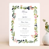 "Watercolor Wreath" - Menus in Grapefruit by Yao Cheng Design - Front