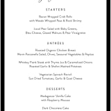 "Ribbon Border" - Menus in Tuxedo by Jill Means - Detail