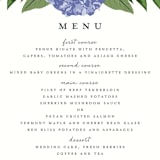 "Hydrangea Frame" - Menus in Periwinkle by Susan Moyal - Detail