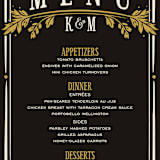 "Inked" - Menus in Honey Bee by GeekInk Design - Detail