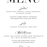 "Classic" - Menus in Tuxedo by Lauren Chism - Detail