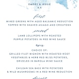 "misty forest" - Menus in Navy by Ariel Rutland - Detail