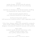 "Funky Names" - Menus in Navy by Phrosné Barwood - Detail