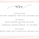 "Effervescent" - Menus in Blush by Kristie Kern - Detail