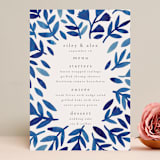 "Wildflower Floral" - Menus in Navy by Katharine Watson - Front