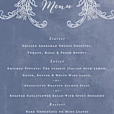"Ornate" - Menus in Indigo by Nazia Hyder - Detail