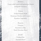 "Modern Brush" - Menus in Steel Blue by Lisa Guerrero - Detail