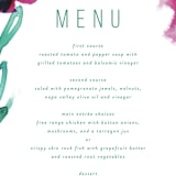 "Airy Blooms" - Menus in Haute Hibiscus by Simona Camp - Detail