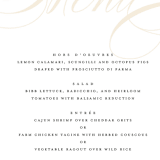 "Today & Always" - Menus in Peach by Stacey Meacham - Detail
