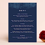"Floral screenprint" - Menus in Navy by Jennifer Wick - Front