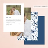 "Floral screenprint" - Menus in Navy by Jennifer Wick - Back of Card Options