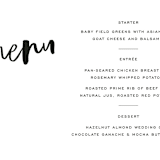 "Love Actually" - Menus in Onyx by Design Lotus - Detail