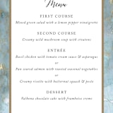 "Something Blue" - Menus in Aqua by Benita Crandall - Detail