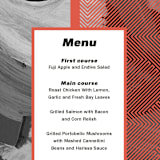 "Alexis" - Menus in Coral by Calee A.H. Cecconi - Detail