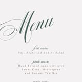"Roman Shade" - Menus in Evergreen by Carrie ONeal - Detail