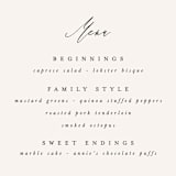 "Timeless" - Menus in Taupe by Leah Bisch - Detail
