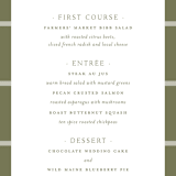 "New England" - Menus in Fern by Megan Davis - Detail