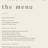 "Lineup" - Menus in Latte by Jennifer Lew - Detail
