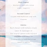 "Sand & Sun" - Menus in Ocean by Nicole Walsh - Detail