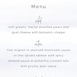 "muted mountains" - Menus in Splendid Day by Deborah Chou - Detail