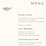 "Modern Bliss" - Menus in Cream by Elly - Detail