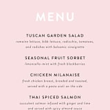 "AND" - Menus in Carnation by Kim Dietrich Elam - Detail