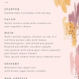 "Mod Brush" - Menus in Blush by Lisa Fee Paura - Detail