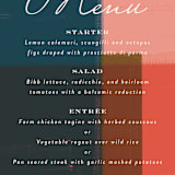 "painted colorblock" - Menus in Poppy by Angela Marzuki - Detail