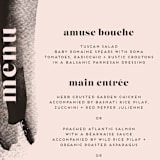 "Vignette" - Menus in Cosmopolitan by silverscreen studio - Detail