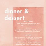 "Contemporary" - Menus in Peony by Liz Conley - Detail