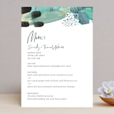 "Feathery Painted" - Menus in Teal by Erika Firm - Front
