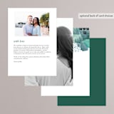 "Feathery Painted" - Menus in Teal by Erika Firm - Back of Card Options
