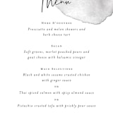"Moxie" - Menus in Ink by Design Lotus - Detail