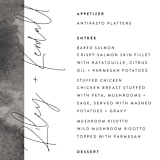 "printed" - Menus in Onyx by JoAnn Jinks - Detail
